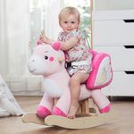 labebe - Baby Rocking Horse, Pink Ride Unicorn, Kid Ride on Toy for 1-3 Year Old, Infant (Boy&Girl) Plush Animal Rocker, Toddler Child Stuffed Ride Toy for Outdoor&Indoor, Nursery Child Birthday Gift