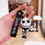 ginoya brothers Cartoon Characters Keychain for Girls Boys, Cute Silicon Keychains Accessories Keyring Key Purse Backpack Car Charms for Kids Gifts. (DEATHNOTE BLACK)