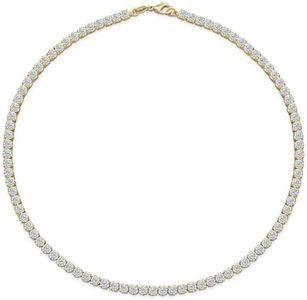 Bling Jewelry Collier De Tennis Déclaration À Griffes Rondes En Zircone Cubique Claire Traditionnelle Classique Pour Mariée Pour Femmes Mariage Bal De Promo Plaqué Or 14 Carats De 16 Pouces