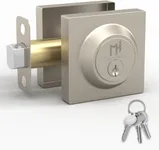 Mega Handles - Prime Deadbolt I Entry Deadbolt Lock - Heavy Duty Square Locking Deadbolt for Left or Right-Handed Doors - Interior/Exterior - Satin Nickel