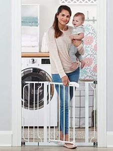 Regalo Easy Step Walk Thru Gate, Fits Spaces Between 29" to 39" Wide, White, 4.6 Pounds