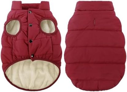 ASENKU Windproof Dog Winter Coat Waterproof Dog Jacket Warm Dog Vest Cold Weather Pet Apparel with 2 Layers Fleece Lined for Small Medium Large Dogs