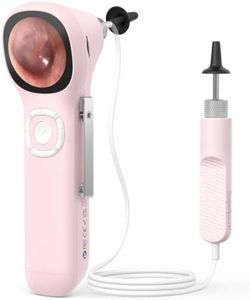 ScopeAround Digital Otoscope w/IPS Screen, 720p HD Smart Video Otoscope with Light, Ear Scope Otoscope with Camera Ear Wax Removal Camera, Ear Checker, Power On and Go, Pink