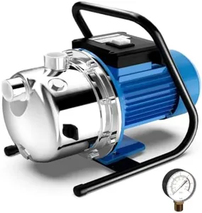 FOTING 1.6HP Shallow Well Pump, 1500GPH 115V Portable Garden Pump, Jet Pumps 147FT, Stainless Steel Water Transfer Household Draining Irrigation Pumps for Garden Lawn Farm