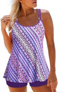 ROSEWE Double Straps Tankini Swimsuits for Women 2 Piece Bathing Suits
