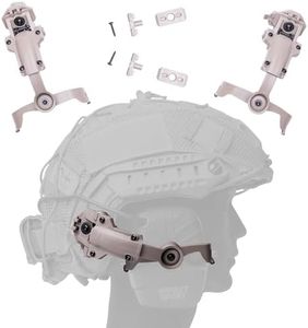 Tigrett Outdoor ARC Rail Adapter for Helmets - Fits Ops-Core, FAST, ACH, MICH, AMP Arms, Howard Leight Earmuffs (Howard Leight Impact Sport, Flat Dark Earth) - Secure & Durable Tactical Mount