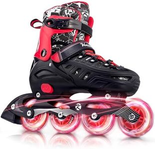 Inline Skates for Kids Adjustable Fun Illuminating Skates Girls Boys Ages 8-12 Patines para Niños Niñas Outdoor