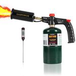 POWERFUL Grill Torch Charcoal Torch Lighter, Campfire Starter,Sous Vide,Kitchen torch,Grill & Cooking Propane Torch included a Meat Thermometer Kit for Charcoal Starter, BBQ Searing(Fuel Not Included)