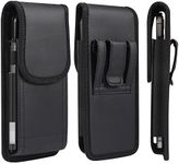 PU Leather Cell Phone Holster Pouch Belt Clip Case Holder for Samsung Galaxy S23+ Plus S22+ Plus S21 S20 S21 FE S10+ Google Pixel 7 Pixel 6a 5a 4a 5G iPhone 11 Pro Max XS Max XR TCL 30 Z Pixel 6a (L)