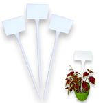 MEI Name Plate Sticks for Plants, Gardening Plant Name Tag I White Plastic T-Type Plant Shrub | Tree Seeds Tags | Markers Nursery | Garden Labels (Pack of 100, Big)