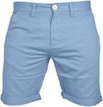 westAce Mens Chino Shorts Casual 100% Cotton Cargo Combat Ice Blue 34