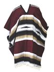 Del Mex Mexican Diamond Woven Eastwood Poncho (Maroon)