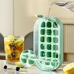 Fuvdreamer Ice Cube Tray,Ice Cube Trays for Freezer,Easy-Release 18 Nugget Ice Container with Spill-Resistant Cover,Ice Out Fast,Suitable for Cocktail, Whiskey,Beer, Coffee, Juice. (Green)