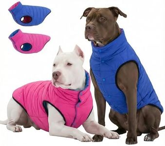 LovinPet Dog Winter Jacket – Reversible Medium & Large Down Coat, Snap Button Down Jacket, Windproof, Snowproof & Waterproof, Dual-Sided Blue & Red for Cold Weather,XXXL