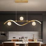 BULUXE LED Linear Island Lights for Kitchen, Modern Dimmable Dining Room Light Fixture 4-Light Kitchen Island Lighting