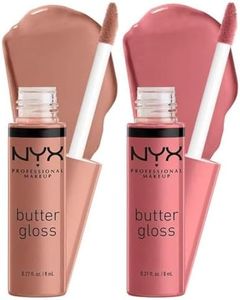 NYX Professional Makeup, Brillo de Labios No pegajoso, Madeleine & Tiramisú, Pack Dúo
