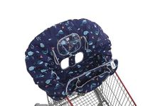 Shopping Trolley Cover - Trolley Cart Seat Cover for Baby or Toddler - 2-in-1 Shopping Cart Cover - Includes Carry Bag - Machine Washable (Dark Blue)