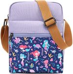 Leaper Girls Crossbody Purses for Kids 2 PCS Cross Body Bag Women Messenger Bag Girls Canvas Bag Cross Body Purse Set, Sd14-mermaid Purple, Medium, Cute