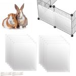 Oncpcare 12 Pack Pet Plastic Cage Liner Protection Rabbit Cage Urine Guard Clear Cage Edge Liner Guinea Pig Side Lining Small Animal Cage Accessories - Keep Litter in The Cage, 10'' x 8.2''