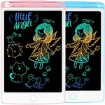 2 Pack LCD Writing Tablet - NOBES Drawing Board for Kids|8.5" Colorful Toddler Gift Toy for 3+4 5 6 7 8 Year Old Girl | Toy Gifts for Girls Boys | Educational Learning Birthday Gift (Pink and Blue)