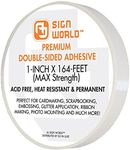 AJ Sign World Best 1" MAX Strength Thin Permanent Double-Sided Tape for Arts, Crafts, Photography, Scrapbooking, Tear-by-Hand, Paper Backing (1-Inch by 164-Feet/55 Yards)…