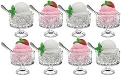 Godinger Crystal Glass Dessert Cups, Mini Trifle Bowl Set, Dessert Bowls with Dessert Spoons, 16 pcs Tasters Set - 3.5oz, Dublin Collection