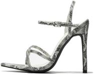 Cape Robbin Strappy Heels for Women - Slingback Heels for Women - Sandal Heels Sling Back Heels - Women Pointed Heels (Emylee) - Snake Size 5.5