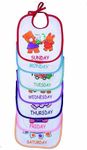 Mom's Pride Button Bibs Apron for Feeding and Drooling Cute Animated Print Double Layered Waterproof (Pack of 7) (Multicolor)