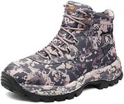 Cungel Men’s Camo Mid-rise Waterproof Hiking Trekking Insulated Outdoor Boots, Tactical Military Army Combat Hunting Shoes