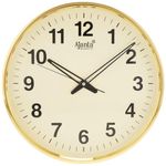 Ajanta Quartz Analog Wall Clock(32 Cm X 32 Cm X 3.5 Cm,Gold,Plastic)