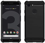 Gosento Google Pixel 3 Case, Shock Absorption Cover Soft TPU Anti Scratch Carbon Fiber Design Back Case for Google Pixel3 (Black)