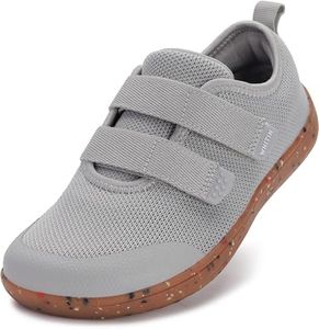 WHITIN Kids Wide Toe Box Barefoot Shoes Minimalist Zero Drop Sneakers for Boys Girls Size 11 Fashion Tennis Walking Running Lightweight Light Grey 29