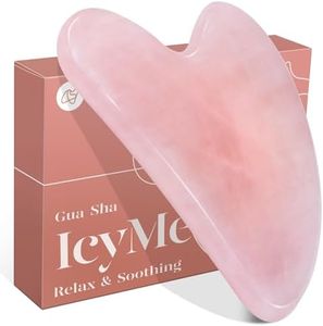 BAIMEI Gua Sha Facial Tool for Self Care, Massage Tool for Face and Body Treatment, Relieve Tensions and Reduce Redness, Skin Care Tools for Men Women - Rose Quartz