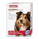 Beaphar | WORMclear® Tablets for Dogs up to 40kg | Kills All Common UK Intestinal Worms (Roundworms & Tapeworms) | Vet Strength Treatment | Pork-flavoured | 4 tablets