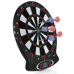 Electronic Board, Automatic Scoring LCD Display, 15 Inches Soft Tip Electric Dartboard with Digital Scoreboard (6 Darts Included)