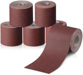 Dimsile 5 Rolls 3" Wide Emery Cloth Roll Abrasive Sandpaper Assortment Pack 80 150 240 320 400 Grits Sandpaper Rolls for Metal Wood Polishing, Each Roll 20 Feet