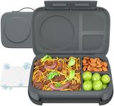 Caperci Heavy Duty Bento Box Adult Lunch Box - Leak-Proof Large Lunch Containers with Removable Ice Pack & 3 Compartments for Adults & Big Kids, BPA-Free, 1300mL/5.5 Cups (Dark Gray)