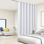 BONZER Extra Wide Room Divider Curtain Screen Partitions Total Privacy Wall Blackout Curtains for Shared Room, 96L x 150W Inch (8L x 12.5W ft), 1 Panel, Greyish White