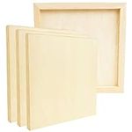 Belle Vous Unfinished Wooden Canvas Painting Boards (4 Pack) - 30 x 30cm / 12 x 12 Inches - Natural Basswood Panel - Mixed Media Cradle Panels for Encaustic Art, Paint Pouring & Crafts