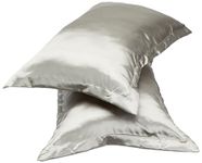 Amazon Brand - Solimo Satin Silk Solid Pillow Cover (Light Rose Taupe, 2 Piece), 68x43 Cm, 150 TC