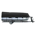 iCOVER Trailerable Pontoon Boat Cover, Fits 25ft to 28ft Long & Beam Width up to 102in Pontoon Boat with Storage Bag, Black