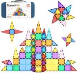 PicassoTiles 101pcs Magnetic Building Block Toy + Case Set Magnet Tile Construction Blocks for Ages 3 and Up Educational Kit Child Brain Development Learning Playset in Portable Travel Carry Bin