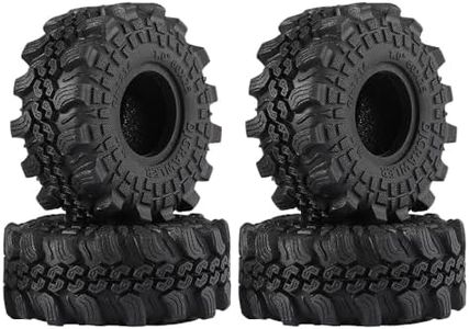 DJCRAWLER Super Soft Sticky 1.0 Wheel Tires Mud Tires 60 * 25mm for 1/18 1/24 RC Crawler Axial SCX24 FMS FCX24 Enduro24 Bronco Defender K10 RC Car Upgrade Wheel Parts