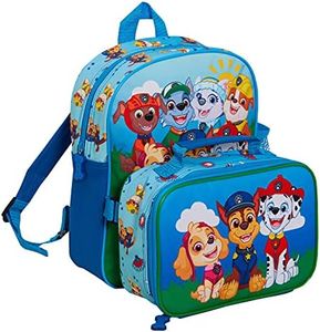 PAW PATROL Sac à dos avec sac à déjeuner pour enfants, sac à dos isotherme assorti, bleu, Taille unique, Sac à dos