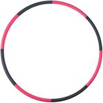 SteadyDoggie Hoola Hoop Stainless Steel Weighted Hula Hoop for Adults - Detachable Ergonomic Design for Muscle Strengthening and Weight Loss - Easy to Adjust and Carry for Home Fitness - Pink and Gray