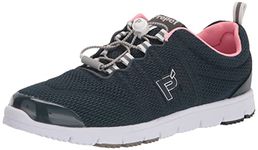 Propet Womens Travel Walker Ii Walking Walking Sneakers Shoes - Black, Navy/Melon, 6.5 UK