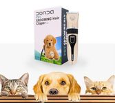 DONDA Pet Hair Trimmer Dogs & Cats Grooming Machine, Wireless Dog Grooming Clippers Kit Professional for Thick Hair with 4 Comb, Low Noise Low Vibration, Cordless Trimmer Silent (Multicolor)