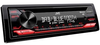 JVC KD-DB622BT CD Car Radio with DAB+ and Bluetooth Hands-Free Kit (Sound Processor, USB, AUX-In, Spotify Control, 4 x 50 Watt, Red Button Lighting, Without Antenna)