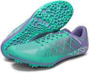 Ifrich Mens Womens Boys Girls Spikes Athletics Racing Running Shoes Track and Field Sneaker …, Blue Purple, 11