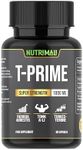 NutriMali T-Prime (Max Testo Supplement) - TA-200:1 Extract, Fadogia Agrestis, Turkesterone | 60 Vegan Capsules,1000mg Max Strength | Natural Herbal Support for Energy, Strength for Men